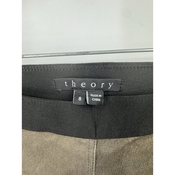 Theory Cullen Lambs Leather Legging Women 8 Brown Black NEW Western Granolagirl - Picture 3 of 8